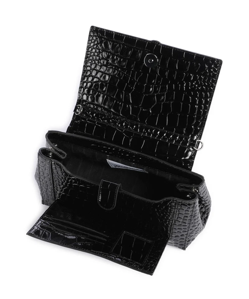 Vivienne Westwood Hazel Embossed Croc Medium Schultertasche black