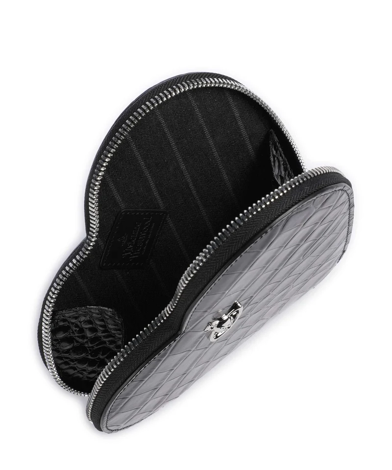 Vivienne Westwood Heart Embossed Croc Umhängetasche black