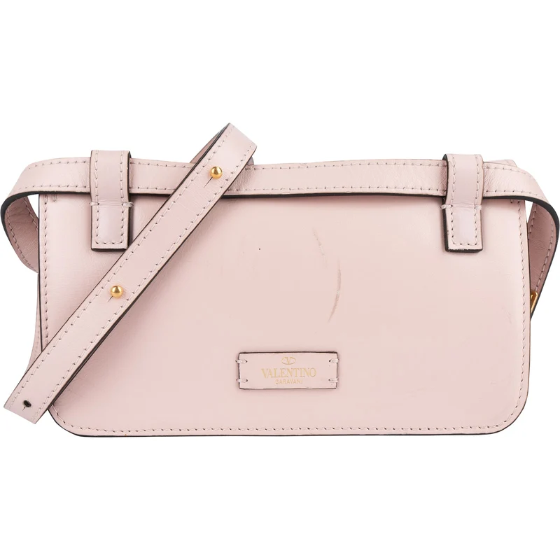 Valentino Garavani Pink Leather Vlogo Crossbody Bag