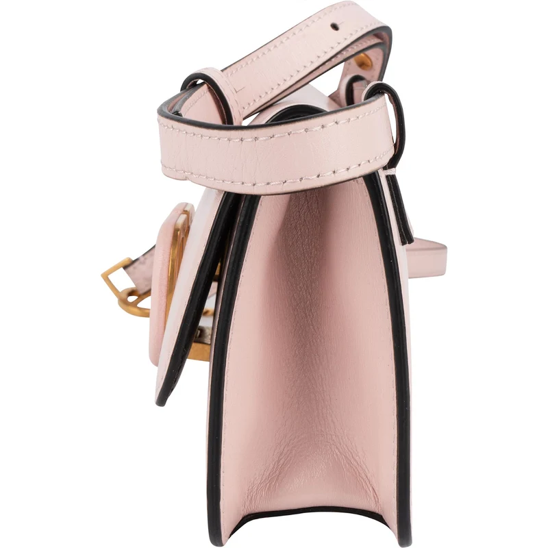 Valentino Garavani Pink Leather Vlogo Crossbody Bag