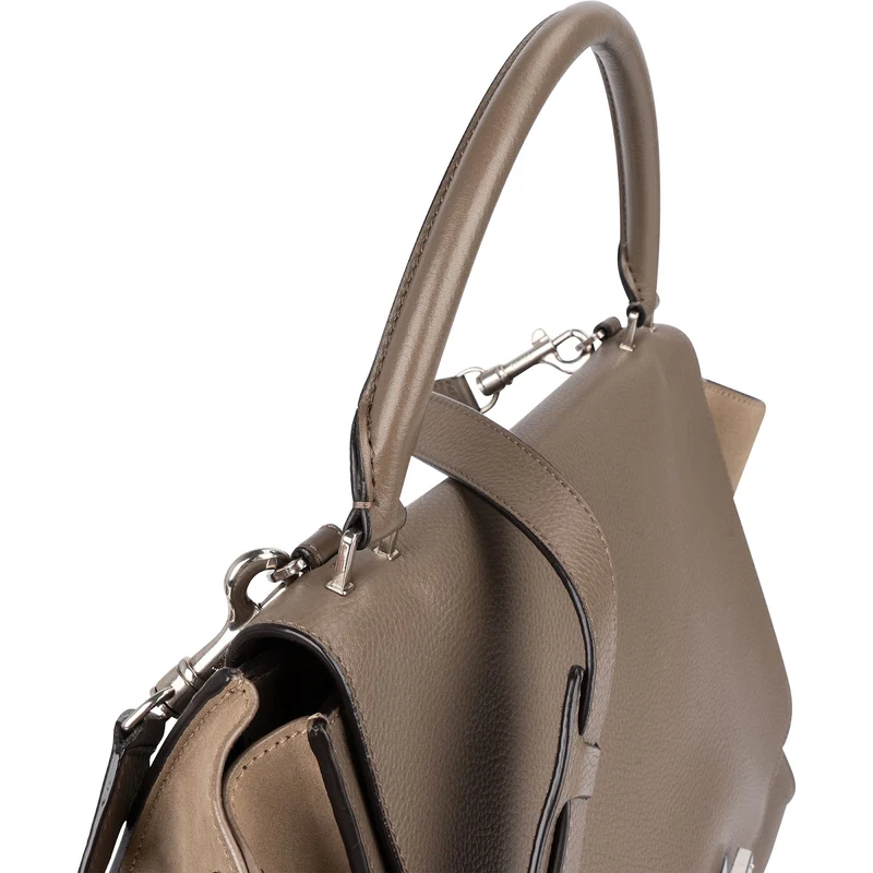 Céline Drummed Calfskin and Suede Trapeze Handbag