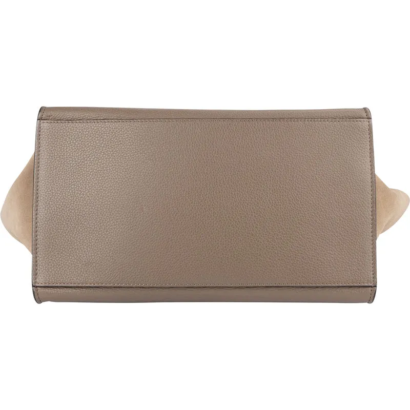 Céline Drummed Calfskin and Suede Trapeze Handbag