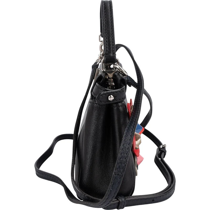 Fendi Leather Flowerland Micro Peekaboo Handbag