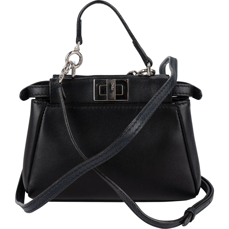 Fendi Leather Flowerland Micro Peekaboo Handbag