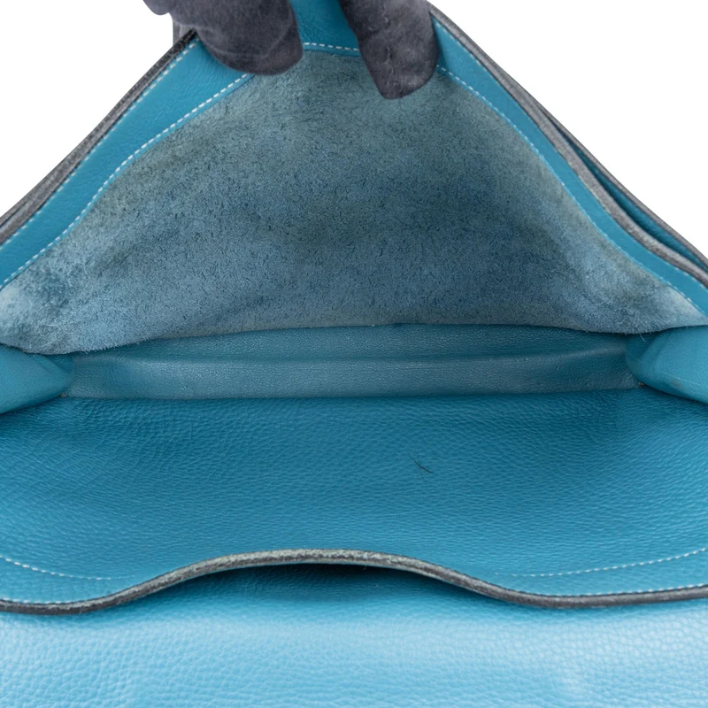 Hermès Blue Jean Togo Leather Sac A Depeches Business Handbag