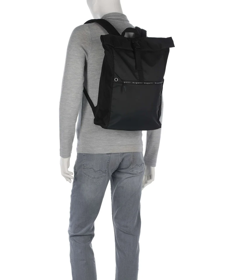 Bugatti Blanc Delight Rolltop Rucksack schwarz