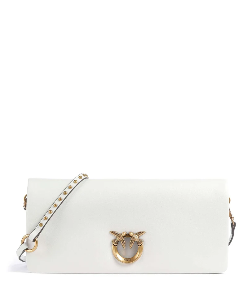 Pinko Click Soft Classic Umhängetasche bianco nembo/antique gold