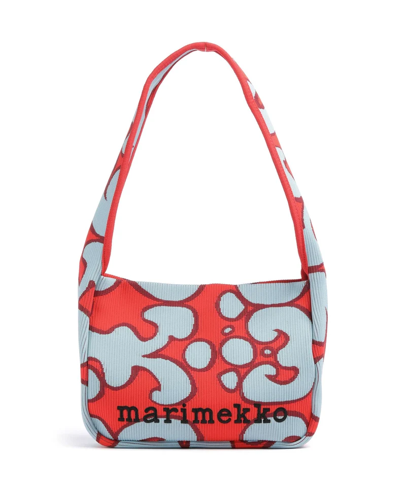 Marimekko Knitted Keidas Schultertasche light blue/red