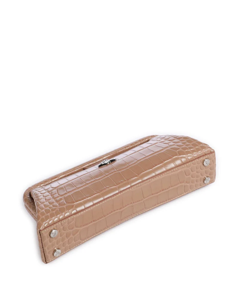 Vivienne Westwood Jane Frame Embossed Croc Schultertasche dusty pink
