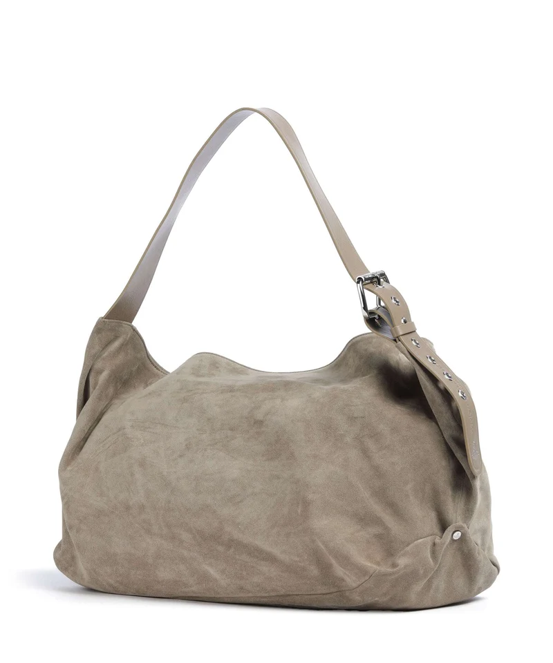 Vivienne Westwood Maxime Suede Large Beuteltasche stone