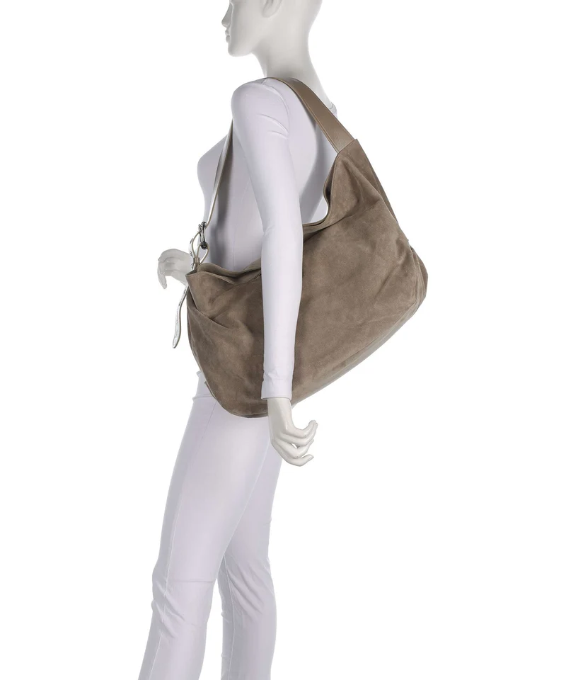 Vivienne Westwood Maxime Suede Large Beuteltasche stone