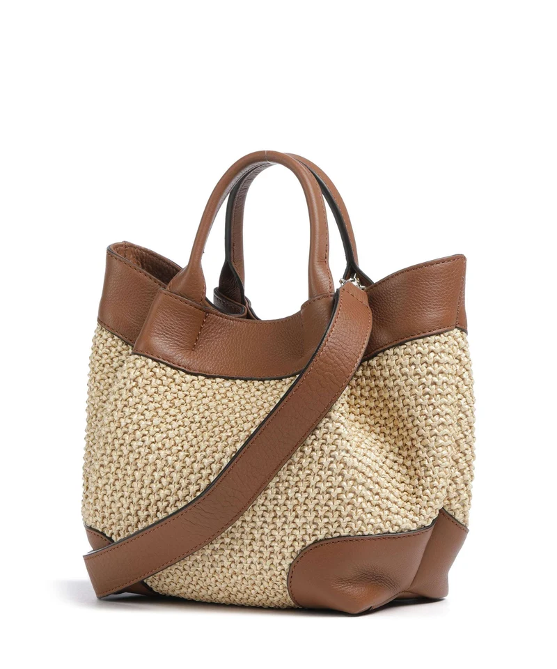 Abro Maglia Raffia Essential Small Handtasche natural/nut