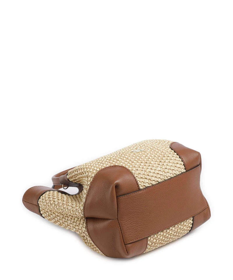 Abro Maglia Raffia Essential Small Handtasche natural/nut