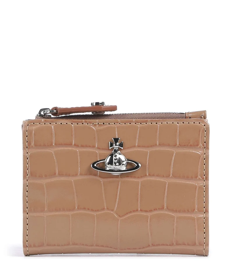 Vivienne Westwood Embossed Croc Slim Geldbörse dusty pink