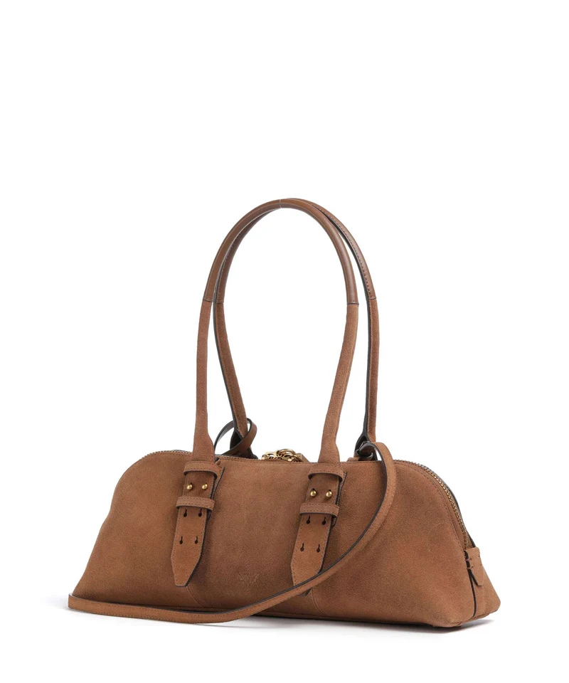 Pinko Bowling Horizontal Big Schultertasche marrone/leone/antique gold