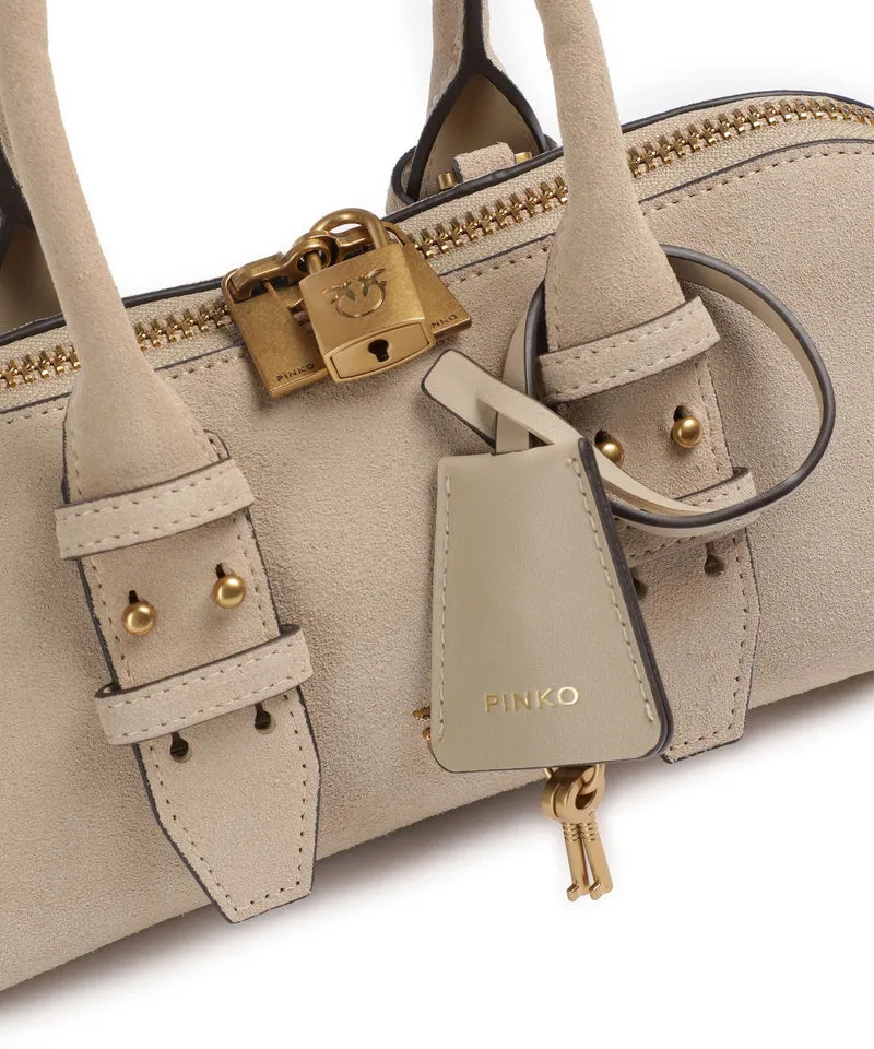 Pinko Bowling Horizontal Handtasche beige/grigio fumo/antique gold