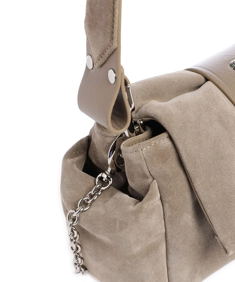 Vivienne Westwood Hazel Suede Treasure Schultertasche stone
