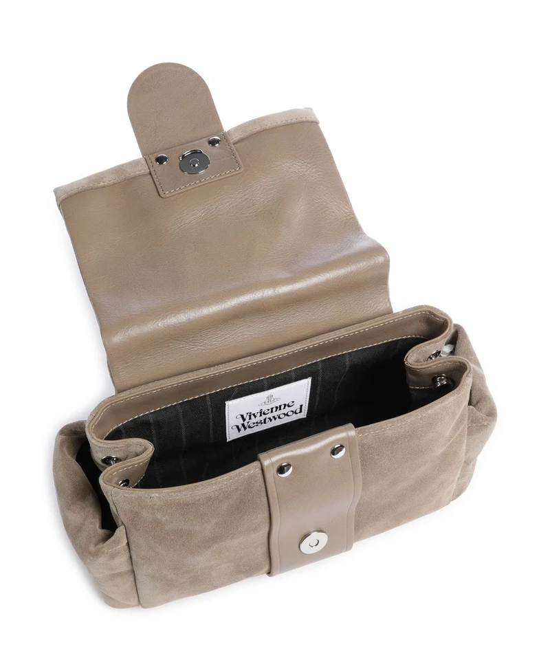 Vivienne Westwood Hazel Suede Treasure Schultertasche stone