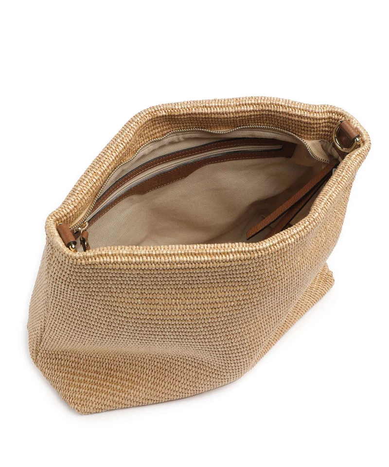 Abro Raffia Kaia Beuteltasche natural