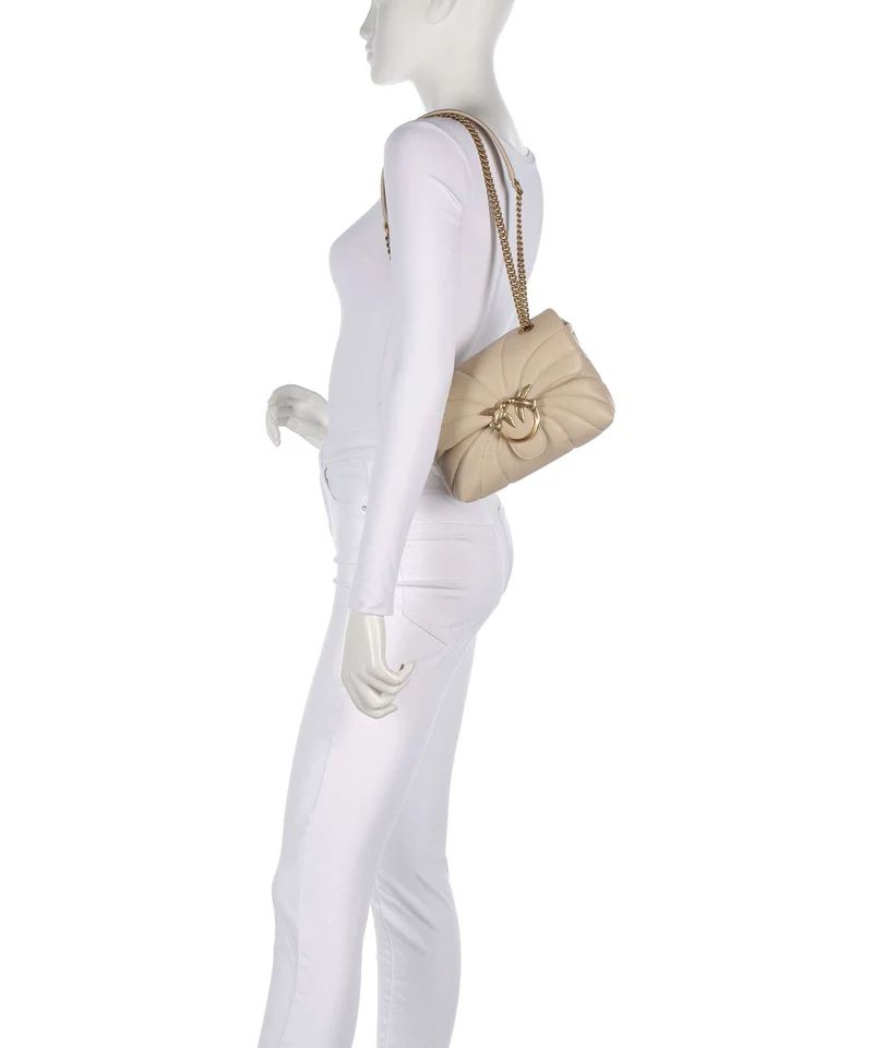 Pinko Love Puff Mini Schultertasche beige/grigio fumo/antique gold