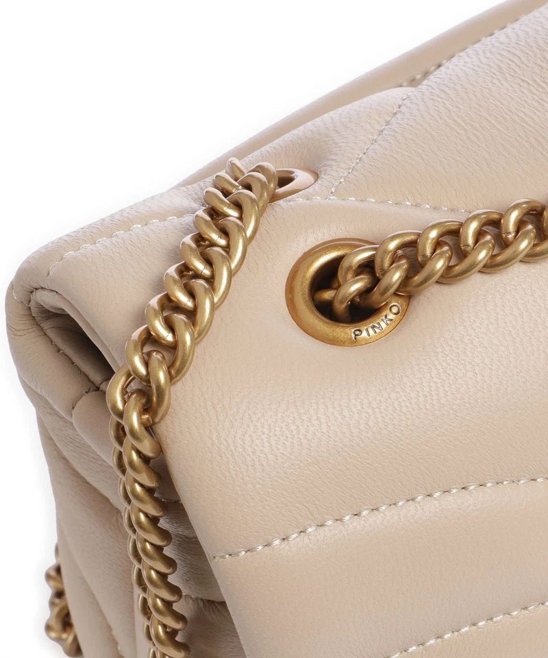 Pinko Love Puff Mini Schultertasche beige/grigio fumo/antique gold