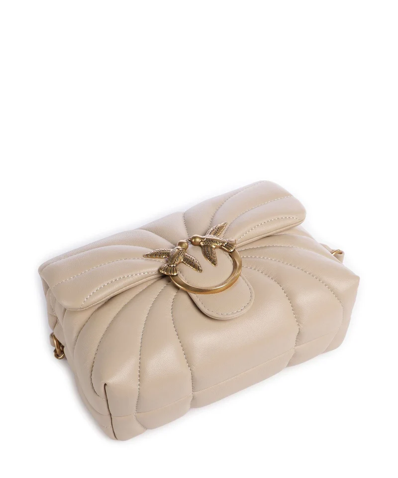 Pinko Love Puff Mini Schultertasche beige/grigio fumo/antique gold