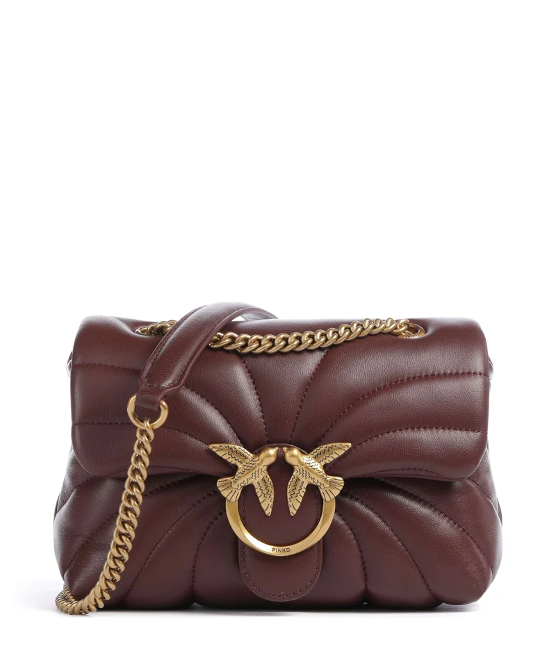 Pinko Love Puff Mini Schultertasche burgundy wine/antique gold