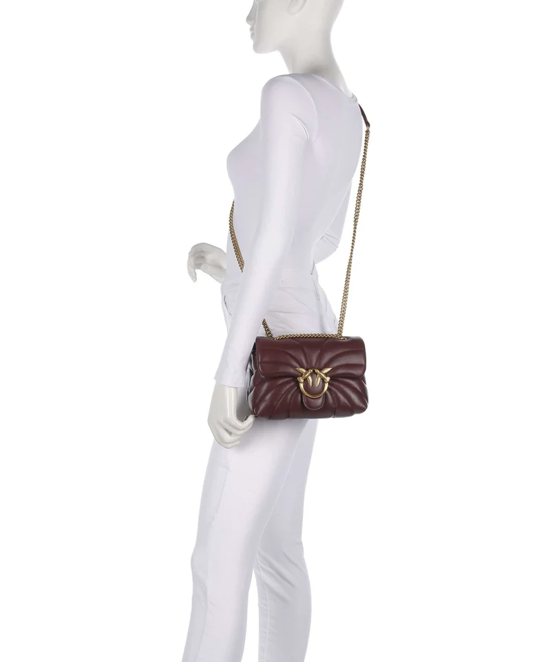Pinko Love Puff Mini Schultertasche burgundy wine/antique gold