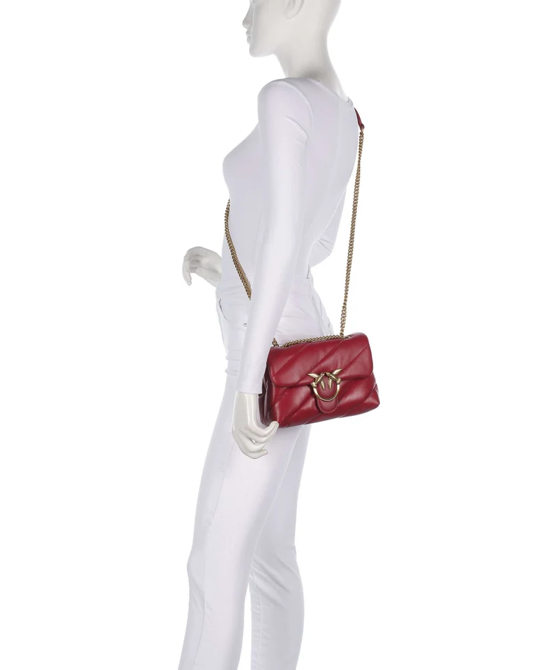 Pinko Love Puff Mini Schultertasche rosso scuro/antique gold