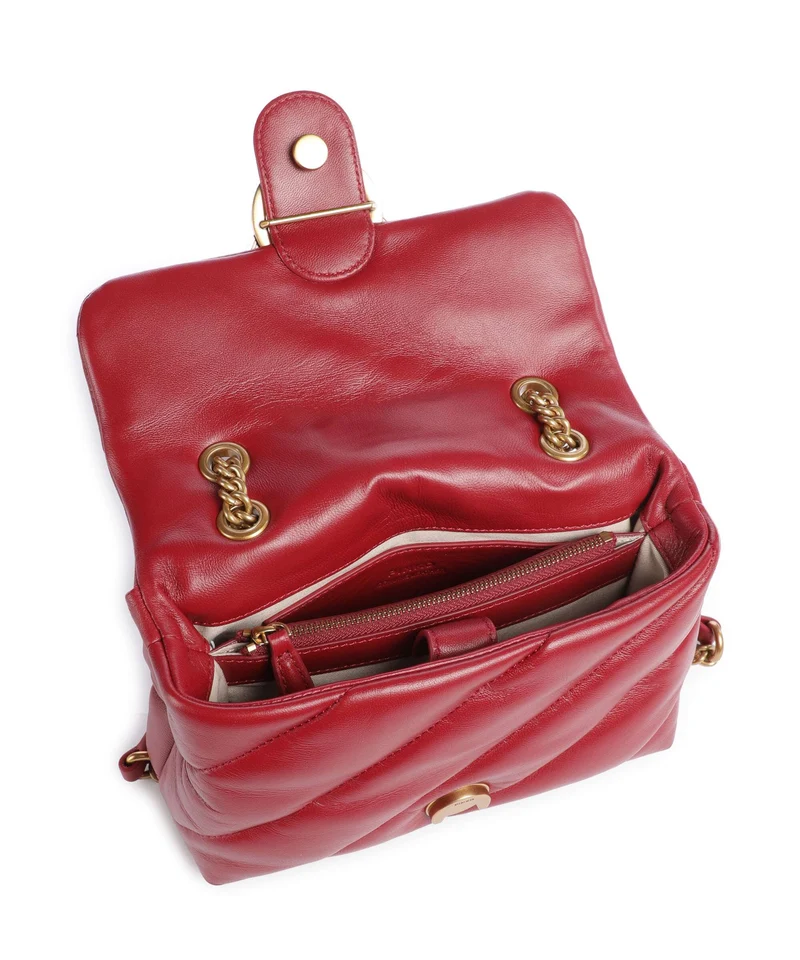 Pinko Love Puff Mini Schultertasche rosso scuro/antique gold