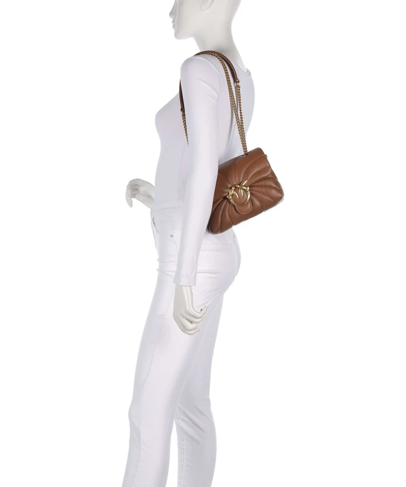 Pinko Love Puff Mini Schultertasche marrone/leone/antique gold