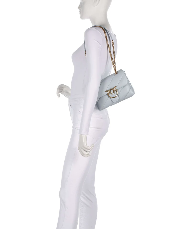 Pinko Love Puff Mini Schultertasche azzurro celeste/antique gold