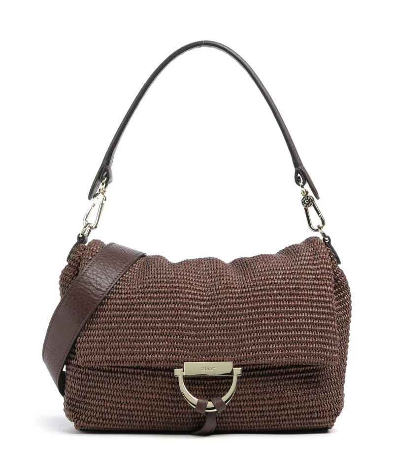 Abro Raffia Classica Temi Medium Schultertasche wood