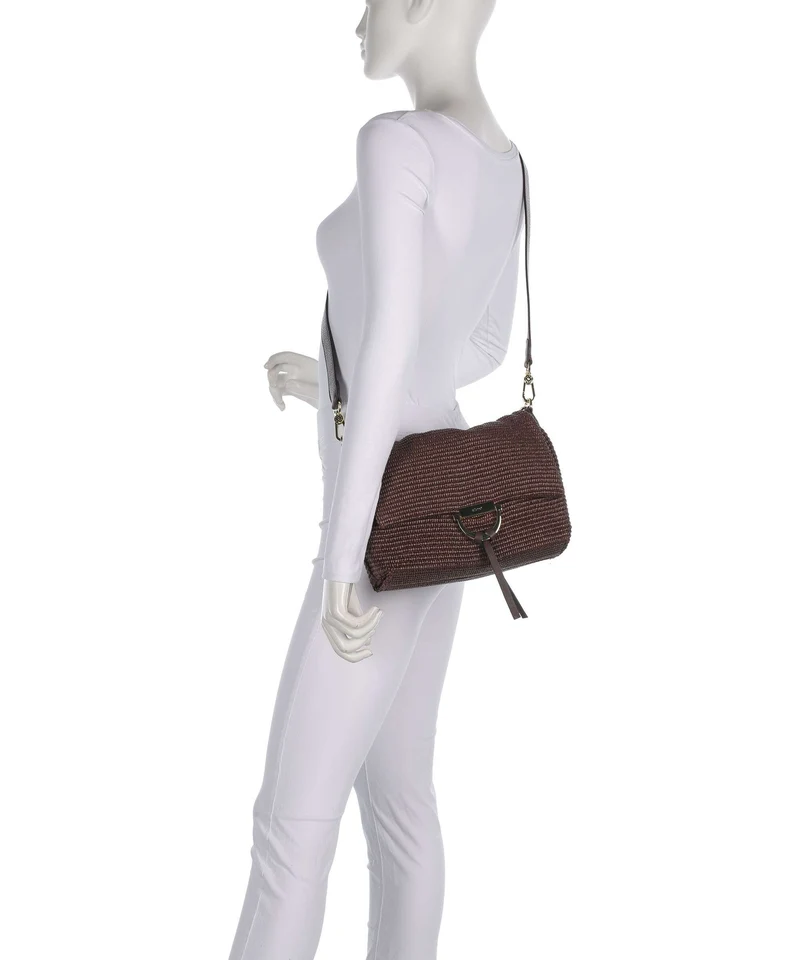 Abro Raffia Classica Temi Medium Schultertasche wood