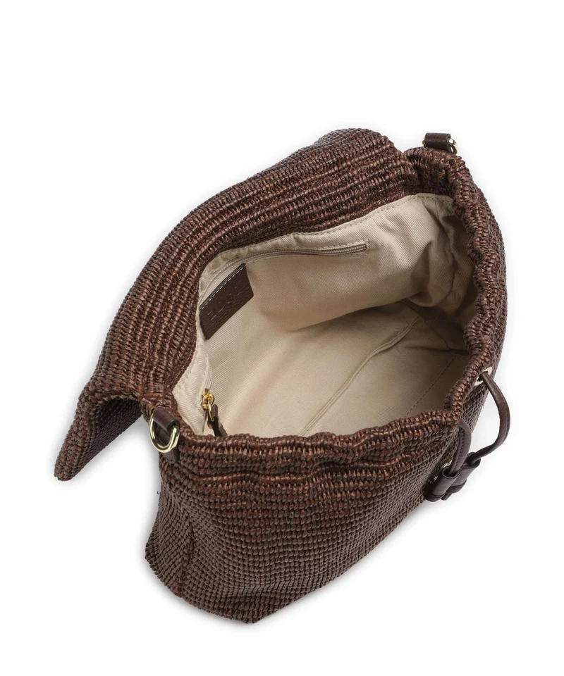 Abro Raffia Classica Temi Medium Schultertasche wood
