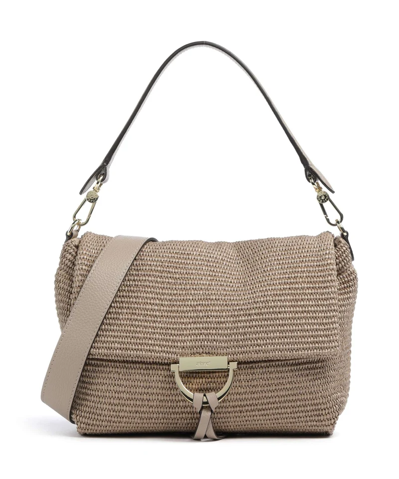 Abro Raffia Classica Temi Medium Schultertasche siena