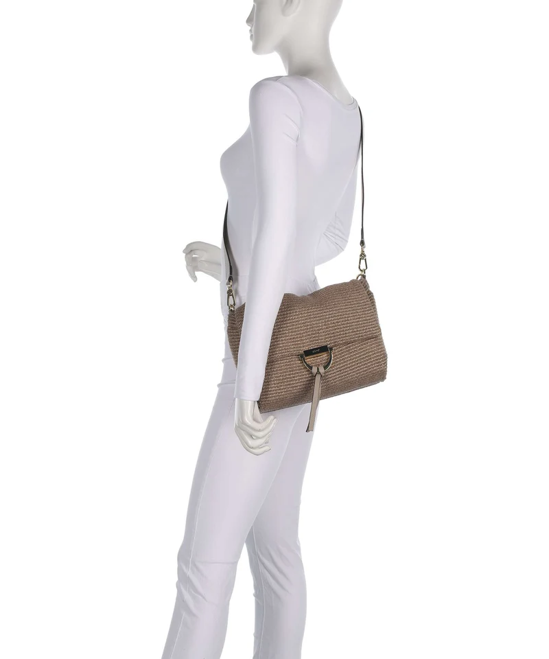 Abro Raffia Classica Temi Medium Schultertasche siena