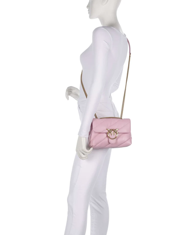 Pinko Love Puff Mini Schultertasche rosa chiaro/antique gold