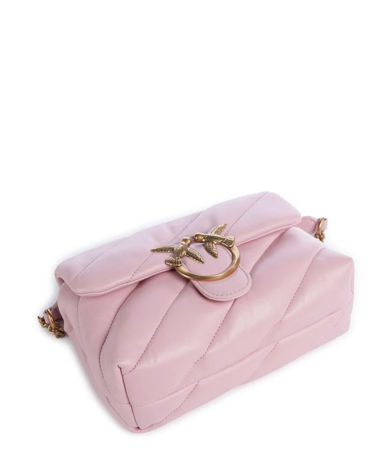 Pinko Love Puff Mini Schultertasche rosa chiaro/antique gold