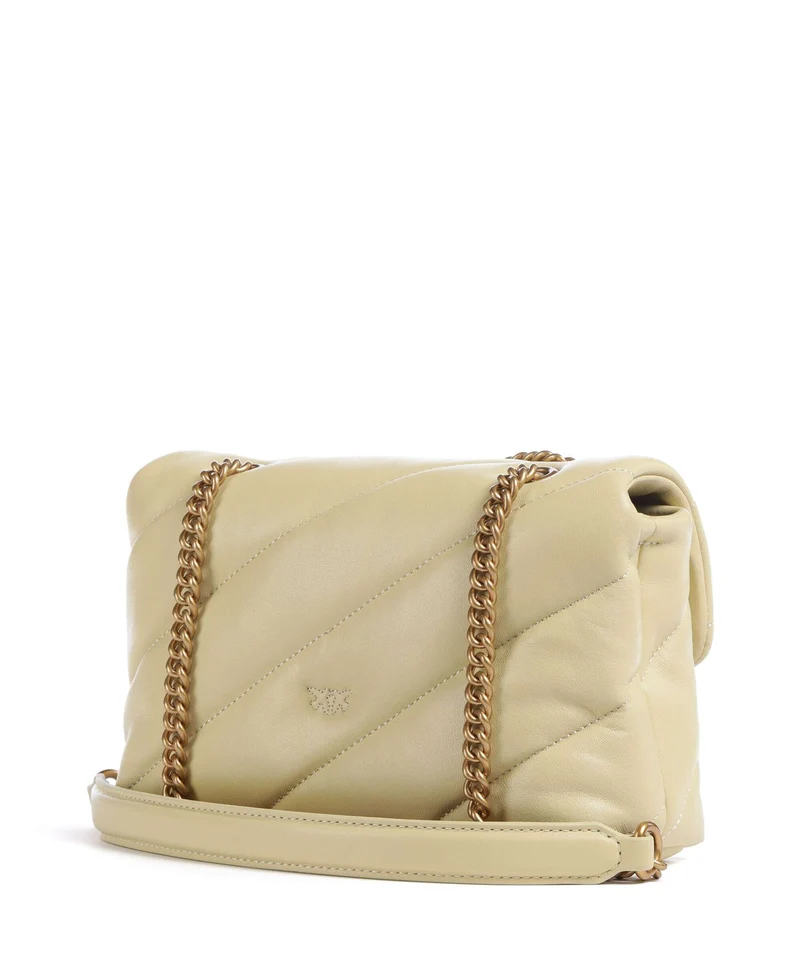 Pinko Love Puff Mini Schultertasche giallo vaniglia/antique gold