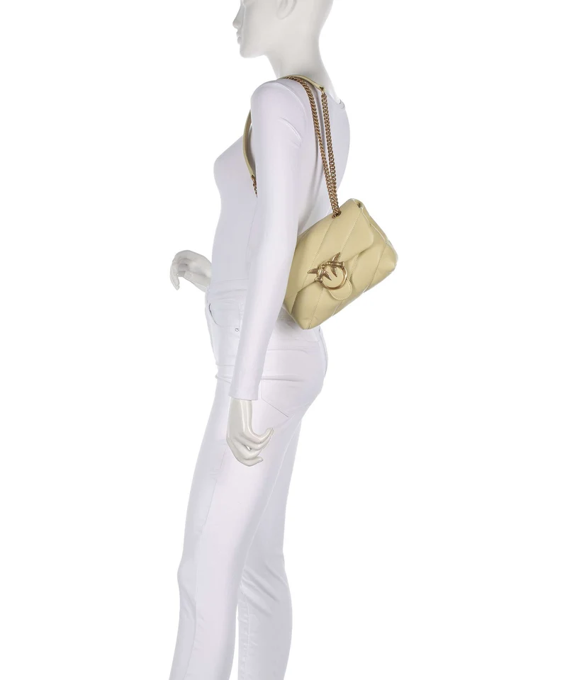 Pinko Love Puff Mini Schultertasche giallo vaniglia/antique gold