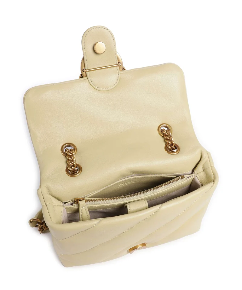 Pinko Love Puff Mini Schultertasche giallo vaniglia/antique gold