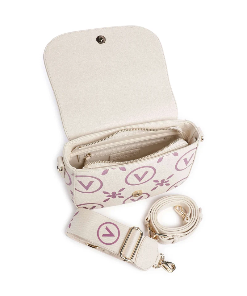 Valentino Bags Samba Re Print Umhängetasche ecru/rosa