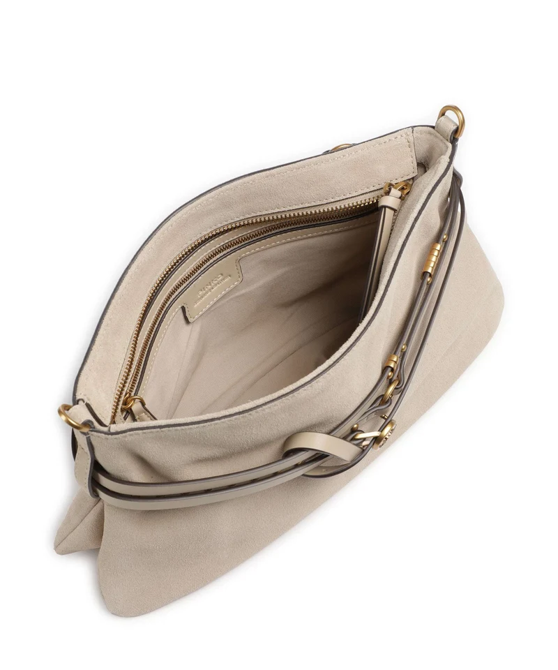 Pinko Belt Classic Schultertasche beige/grigio fumo/antique gold