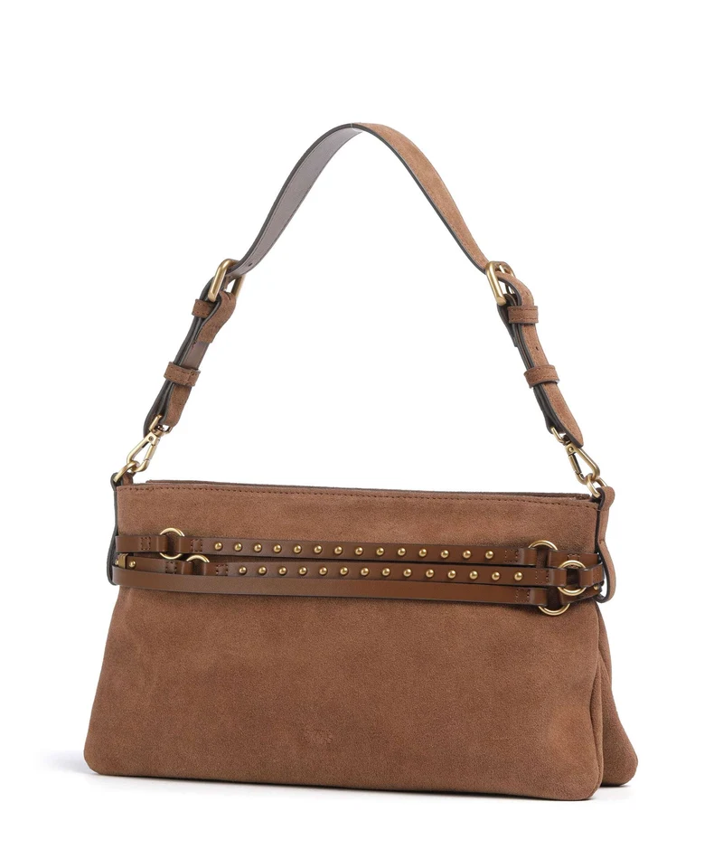 Pinko Belt Classic Schultertasche marrone/leone/antique gold
