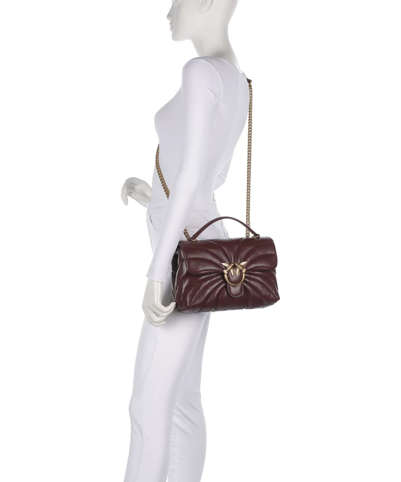 Pinko Love Puff Classic Schultertasche burgundy wine/antique gold