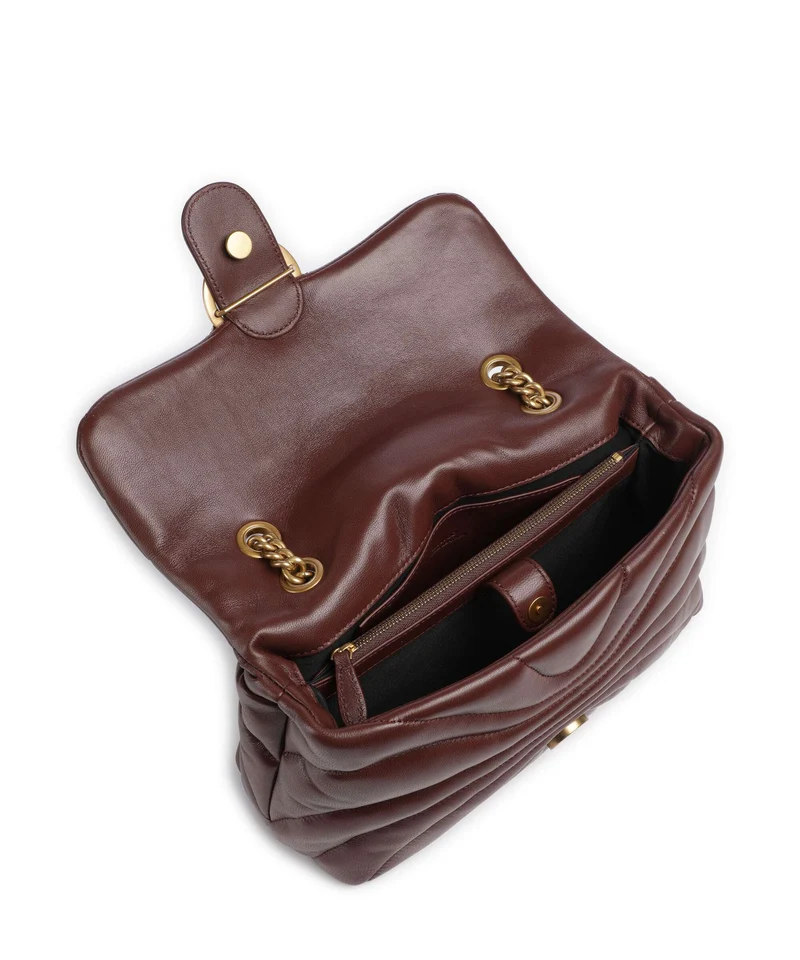 Pinko Love Puff Classic Schultertasche burgundy wine/antique gold