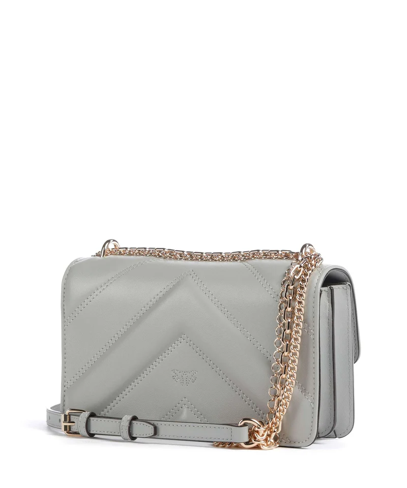 Pinko Love One Mini Schultertasche grigio perla/gold mordore