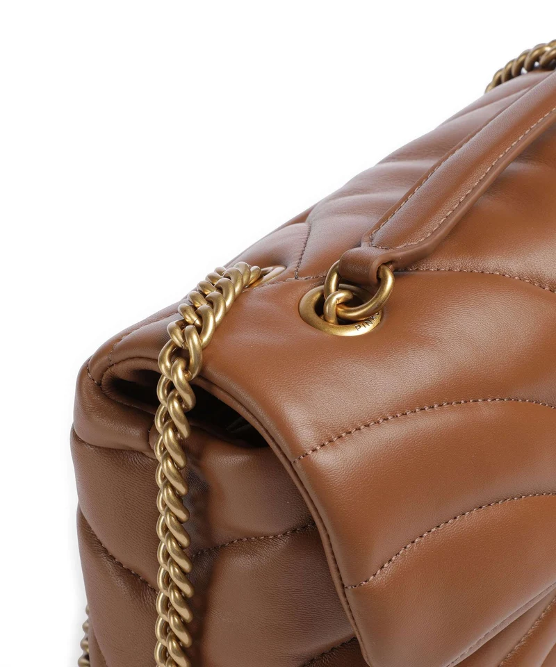 Pinko Love Puff Classic Schultertasche marrone/leone/antique gold