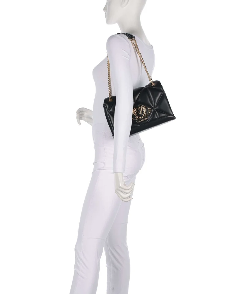 Love Moschino Embossed Q Schultertasche black